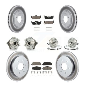 Front Rear Hub Bearings Coated Disc Brake Rotors And Pads Kit (10Pc) For Nissan Armada KBB-120949