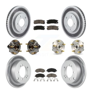 Front Rear Hub Bearing Coated Disc Brake Rotor And Pads Kit (10Pc) For Mitsubishi Eclipse KBB-120950