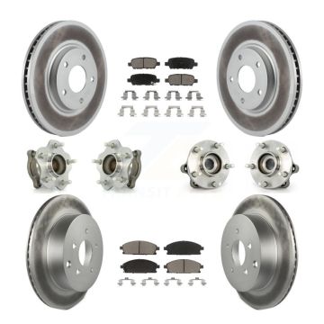 Front Rear Hub Bearing Coated Disc Brake Rotor Pads Kit (10Pc) For 2004-2009 Nissan Quest KBB-120957