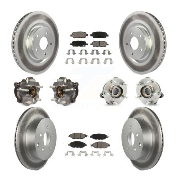 Front Rear Hub Bearing Coat Brake Rotor Pads Kit (10Pc) For Nissan Pathfinder Murano QX60 KBB-120960