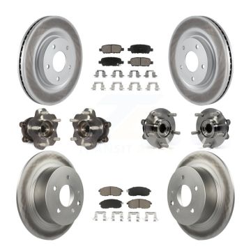 Front Rear Hub Bearing Coated Disc Brake Rotor And Ceramic Pad Kit (10Pc) For Nissan Juke KBB-120962