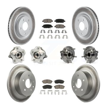 Front Rear Hub Bearing Coated Disc Brake Rotor And Ceramic Pad Kit (10Pc) For Nissan Juke KBB-120964
