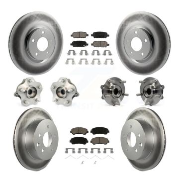 Front Rear Hub Bearing Coat Brake Rotor Pads Kit (10Pc) For Nissan Juke Nismo RS with AWD KBB-120965