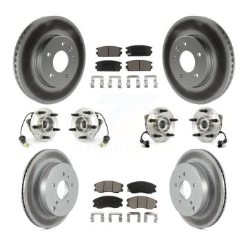 Front Rear Hub Bearing Coat Brake Rotor Pads Kit (10Pc) For Chevrolet Equinox Pontiac Vue KBB-120966