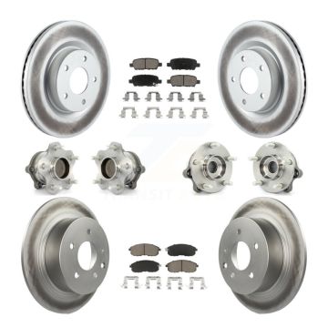 Front Rear Hub Bearings Coated Disc Brake Rotors And Pads Kit (10Pc) For Nissan Altima KBB-120968