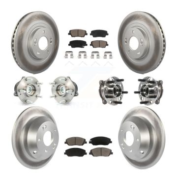 Front Rear Hub Bearing Coated Disc Brake Rotor Pad Kit (10Pc) For Hyundai Santa Fe XL FWD KBB-120977
