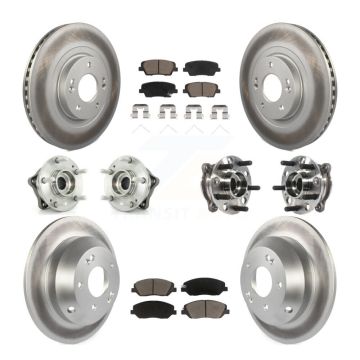 Front Rear Hub Bearing Coated Disc Brake Rotor Pad Kit (10Pc) For Hyundai Santa Fe XL AWD KBB-120978