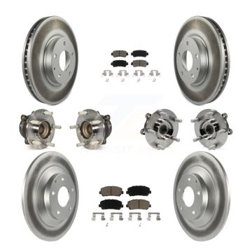 Front Rear Hub Bearing Coated Brake Rotor And Pad Kit (10Pc) For 2013-2015 Mazda CX-5 FWD KBB-121001