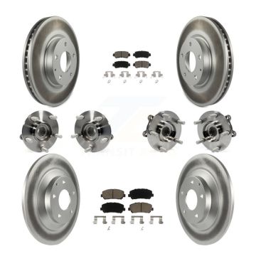Front Rear Hub Bearing Coated Brake Rotor And Pad Kit (10Pc) For 2013-2015 Mazda CX-5 AWD KBB-121002