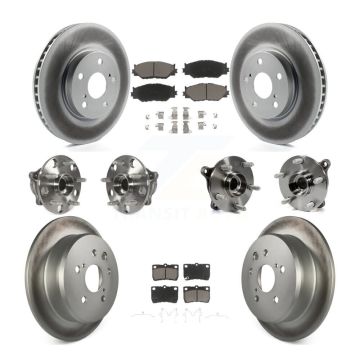 Front Rear Hub Bearing Coated Disc Brake Rotor And Ceramic Pad Kit (10Pc) For Lexus IS250 KBB-121007