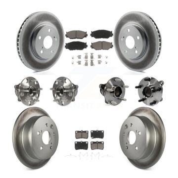 Front Rear Hub Bearing Coated Disc Brake Rotor And Ceramic Pad Kit (10Pc) For Lexus IS250 KBB-121008