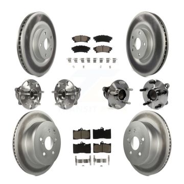 Front Rear Hub Bearing Coat Brake Rotor Pads Kit (10Pc) For 14-15 Lexus IS350 C F Sport KBB-121011