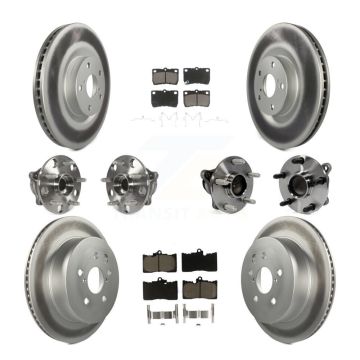 Front Rear Hub Bearing Coat Brake Rotor Pad Kit (10Pc) For Lexus IS350 GS350 GS450h GS460 KBB-121013