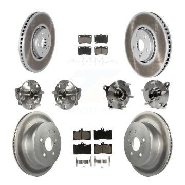 Front Rear Hub Bearing Coated Disc Brake Rotor And Ceramic Pad Kit (10Pc) For Lexus IS350 KBB-121015