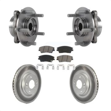 Front Hub Bearing Assembly Coated Brake Rotor Pads Kit For 2017-2020 Hyundai Elantra 1.6L KBB-121025