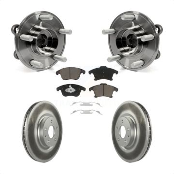 Front Hub Bearing Assembly Coated Disc Brake Rotor & Pads Kit For Ford Fusion Lincoln MKZ KBB-121033