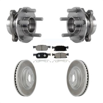 Front Hub Bearing Assembly Coated Disc Brake Rotors And Pads Kit For Lincoln Continental KBB-121034