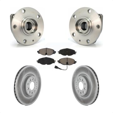 Front Hub Bearing Assembly Coated Disc Brake Rotor & Pad Kit For Volkswagen Golf Alltrack KBB-121039