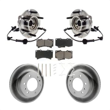 Front Hub Bearing Assembly Coated Disc Brake Rotor & Pads Kit For 2009-2010 Hummer H3T H3 KBB-121045
