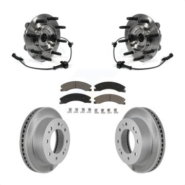 Front Hub Bearing Coat Brake Rotor Pad Kit For GMC Chevrolet Sierra 2500 HD Silverado 4WD KBB-121052