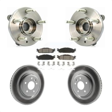 Front Hub Bearing Assembly Coat Brake Rotor Pads Kit For Ford Flex Taurus Lincoln MKT MKS KBB-121054