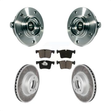 Front Hub Bearing Assembly Coated Disc Brake Rotors And Pads Kit For BMW 335i xDrive GT KBB-121067