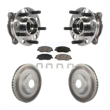 Front Hub Bearing Assembly Coated Disc Brake Rotor & Pad Kit For Hyundai Santa Fe XL 3.3L KBB-121077
