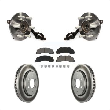 Front Hub Bearing Assembly Coated Disc Brake Rotors And Ceramic Pads Kit For Ford F-150 KBB-121087