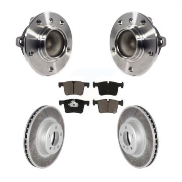 Front Hub Bearing Coated Brake Rotor Pad Kit For BMW 335i With 340mm Diameter KBB-121098