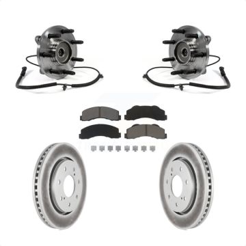 Front Hub Bearing Assembly Coated Disc Brake Rotors And Ceramic Pads Kit For Ford F-150 KBB-121113