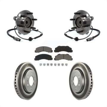 Front Hub Bearing Coated Brake Rotor Pads Kit For Ford F-150 Expedition Lincoln Navigator KBB-121114