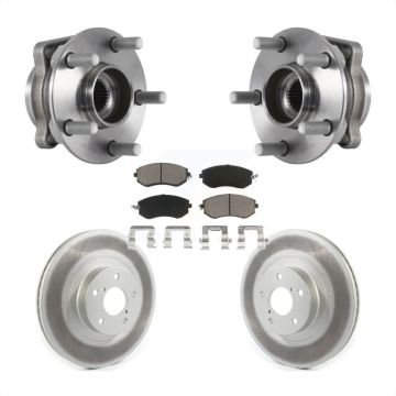 Front Hub Bearing Assembly Coated Brake Rotor & Pads Kit For Subaru Forester Crosstrek XV KBB-121124