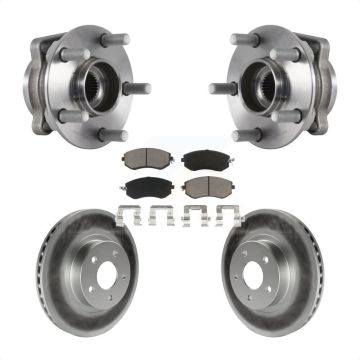 Front Hub Bearing Assembly Coated Disc Brake Rotor And Ceramic Pad Kit For Subaru Impreza KBB-121126