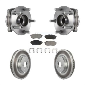 Front Hub Bearing Assembly Coated Disc Brake Rotors And Pads Kit For Subaru Forester 2.0L KBB-121128