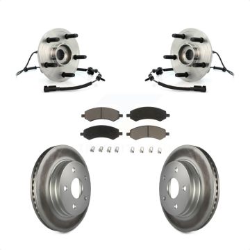Front Hub Bearing Assembly Coated Disc Brake Rotor And Ceramic Pad Kit For Dodge Ram 1500 KBB-121136