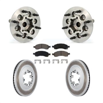 Front Hub Bearing Assembly Coated Brake Rotor & Pad Kit For Chevrolet Colorado GMC Canyon KBB-121139