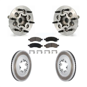 Front Hub Bearing Assembly Coated Brake Rotor & Pad Kit For Chevrolet Colorado GMC Canyon KBB-121140