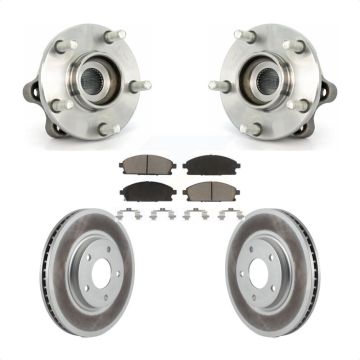 Front Hub Bearing Assembly Coated Disc Brake Rotor And Pad Kit For 2004-2009 Nissan Quest KBB-121141