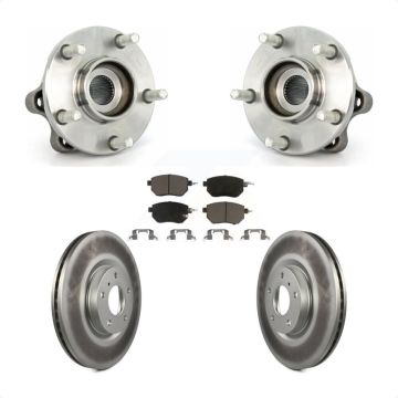 Front Hub Bearing Assembly Coated Disc Brake Rotor & Pads Kit For 2005-2007 Nissan Murano KBB-121142