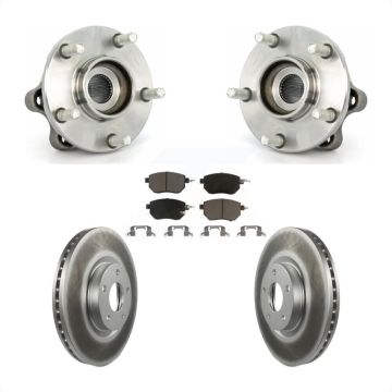 Front Hub Bearing Assembly Coated Disc Brake Rotor & Pads Kit For 2003-2004 Nissan Murano KBB-121143