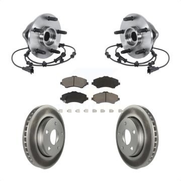 Front Hub Bearing Assembly Coated Disc Brake Rotors And Pads Kit For Jeep Wrangler JK KBB-121144