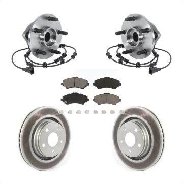 Front Hub Bearing Assembly Coated Disc Brake Rotors And Pads Kit For Jeep Wrangler JK KBB-121145