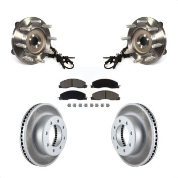 Front Hub Bearing Assembly Coated Disc Brake Rotor And Ceramic Pads Kit For Ram 2500 3500 KBB-121146