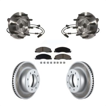 Front Hub Bearing Assembly Coated Disc Brake Rotor And Ceramic Pads Kit For Ram 3500 2500 KBB-121147