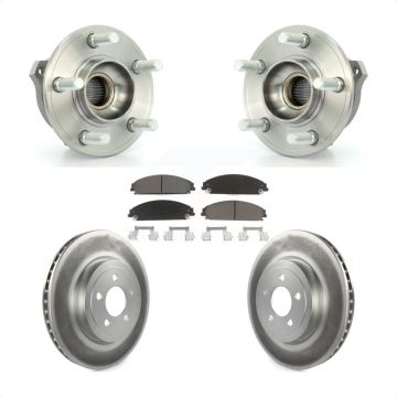 Front Hub Bearing Coated Brake Rotor & Pads Kit For Dodge Chrysler 300 Charger Challenger KBB-121153