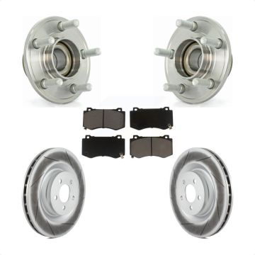 Front Hub Bearing Coated Brake Rotor & Pads Kit For Dodge Chrysler 300 Charger Challenger KBB-121155
