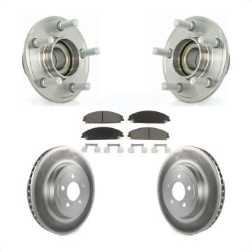 Front Hub Bearing Coated Brake Rotor & Pads Kit For Dodge Chrysler 300 Charger Challenger KBB-121157