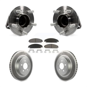 Front Hub Bearing Coated Brake Rotor & Pads Kit For Dodge Charger Chrysler 300 Challenger KBB-121158