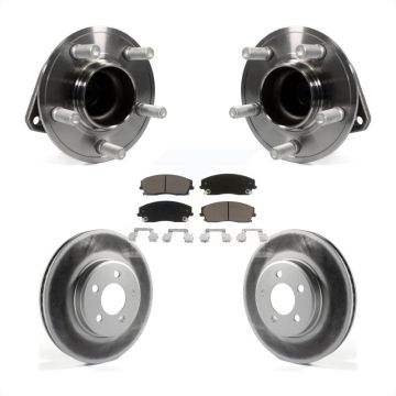 Front Hub Bearing Coated Brake Rotor & Pads Kit For Dodge Charger Chrysler 300 Challenger KBB-121159