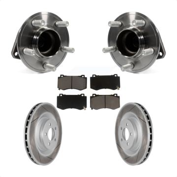 Front Hub Bearing Coated Brake Rotor & Pads Kit For Dodge Charger Challenger Chrysler 300 KBB-121162
